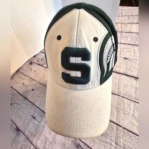 MICHIGAN STATE TOP OF THE WORLD MEN'S COLLEGIATE CAP GREEN/WHITE ONE FIT LARGE
